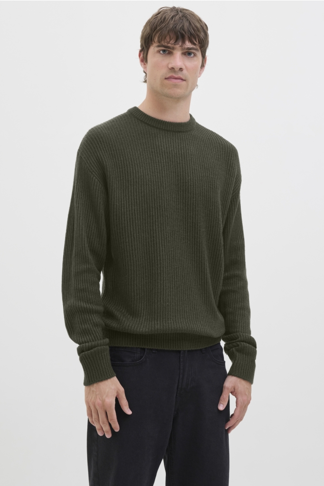 JREBLOGAN KNIT CREW NECK SN 12279452 FOREST NIGHT